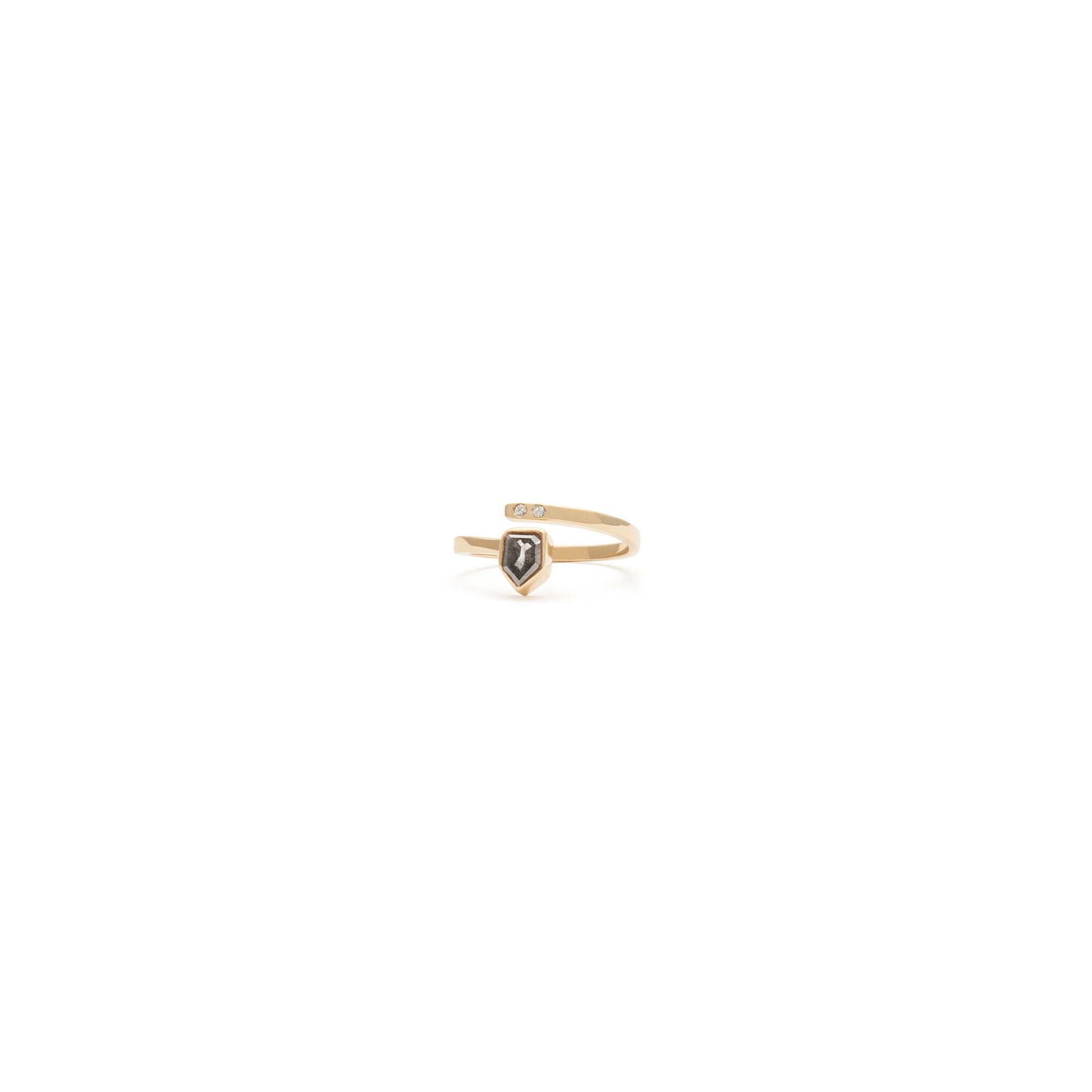 Salt and pepper and white diamonds engagement ring