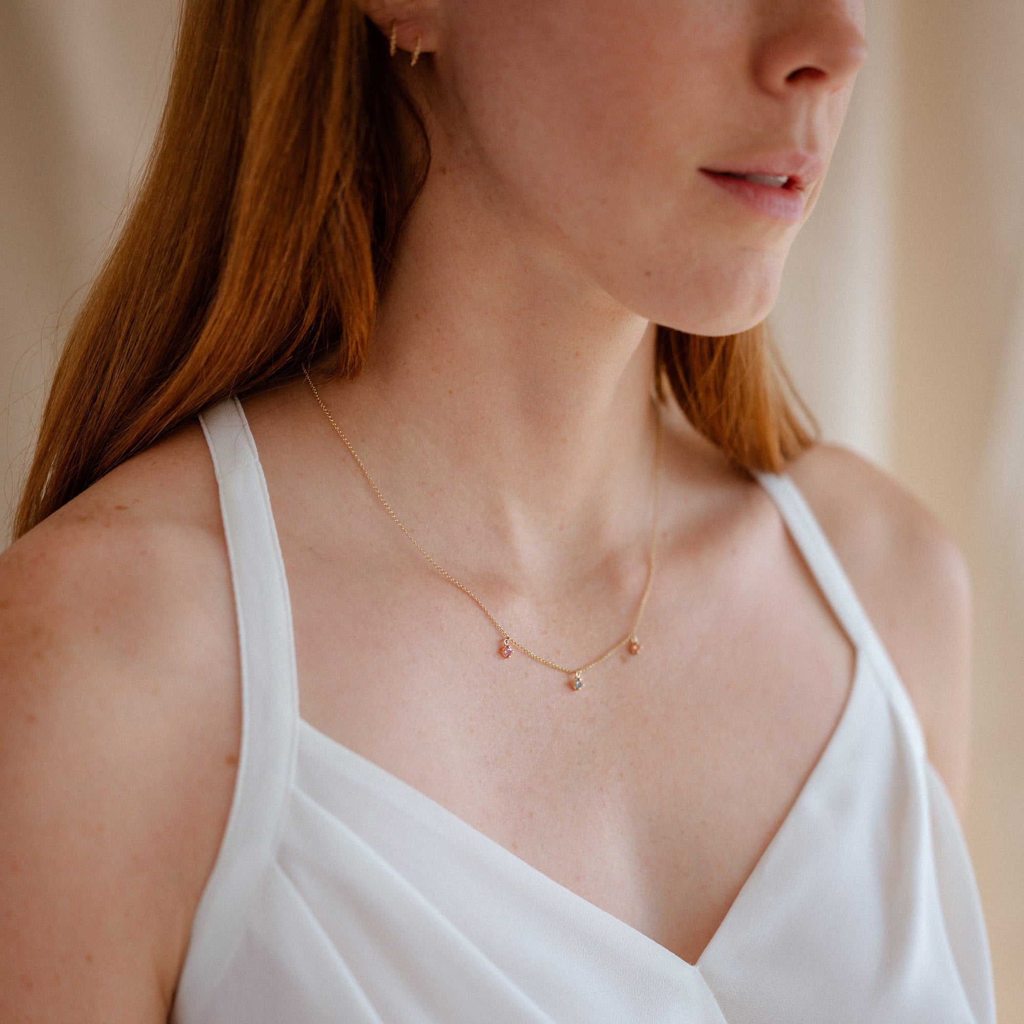 Dangling Colored Sapphires Necklace