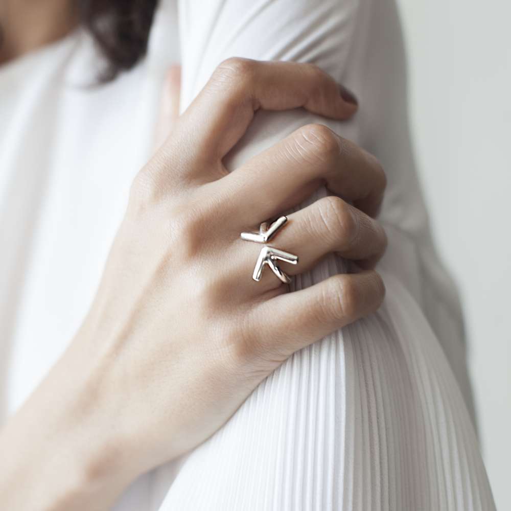 Teer Ring Silver