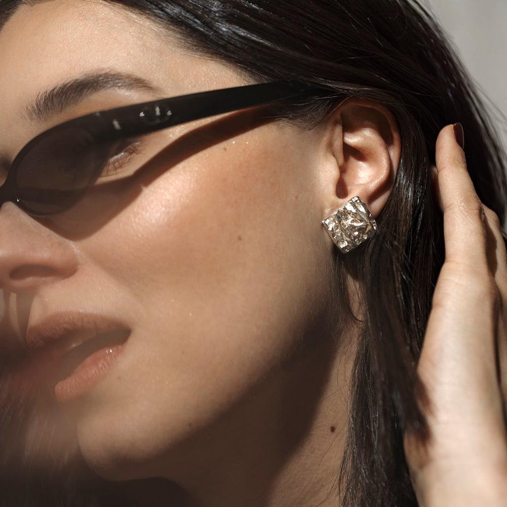 Aretes Textured Plata