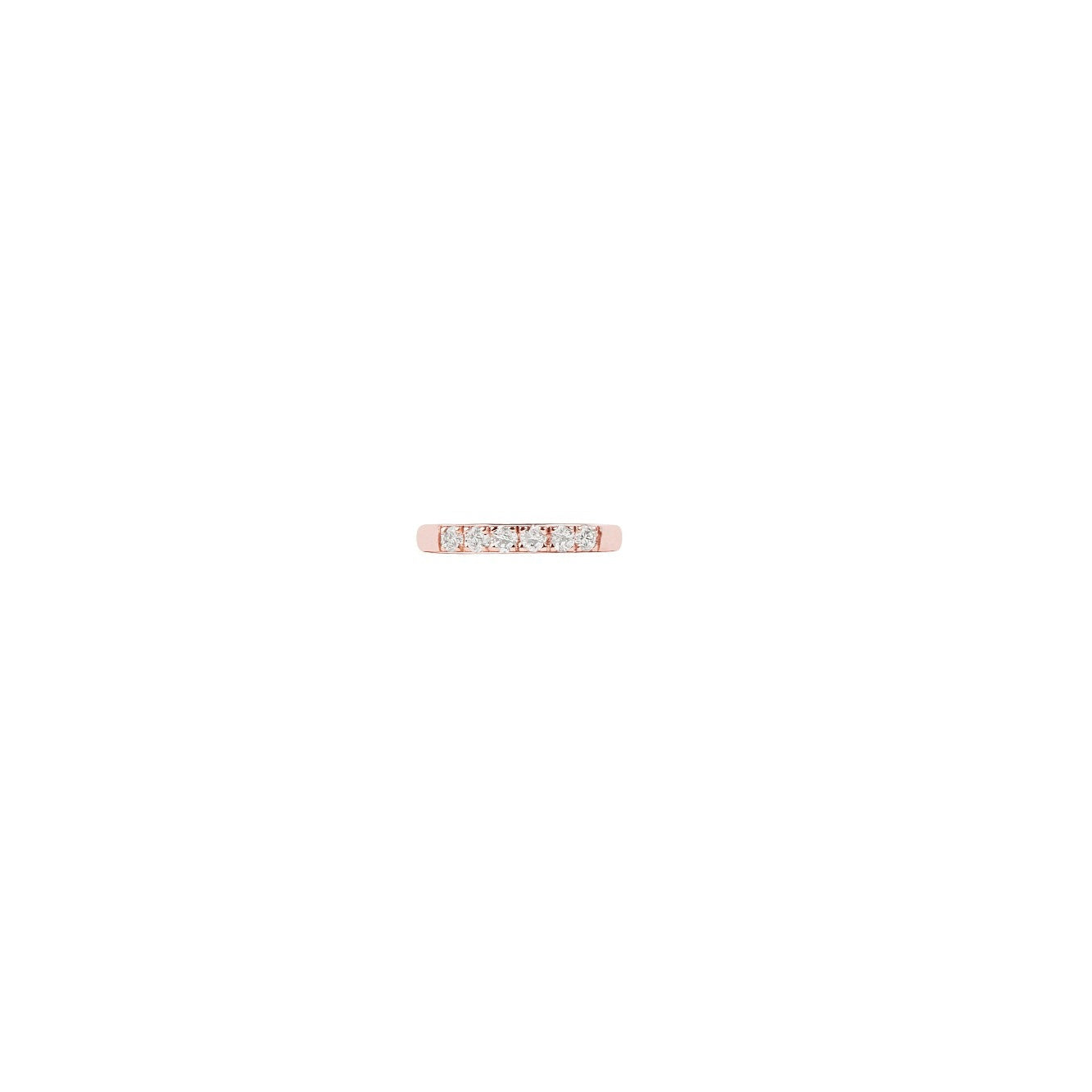 2.5mm Rose Gold Half Eternity Band with Six Diamonds