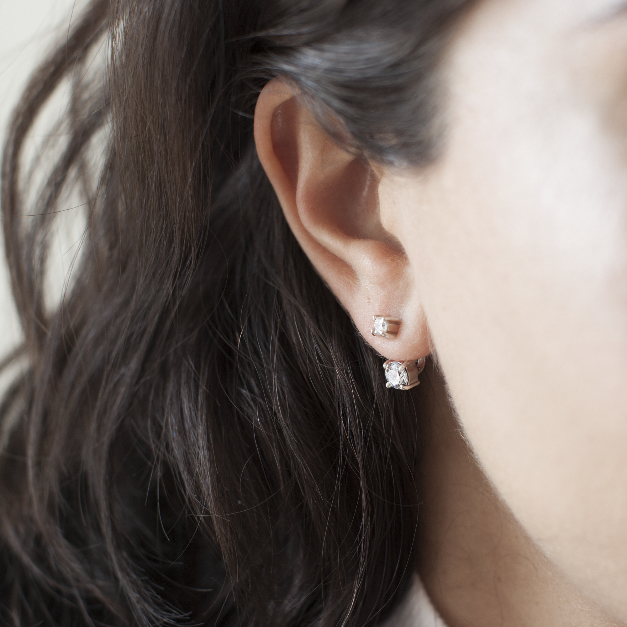 Ear Jacket Blanco Plata