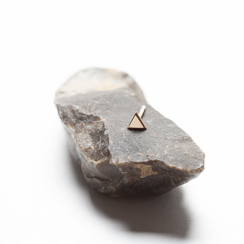 14k Gold Triangle Studs