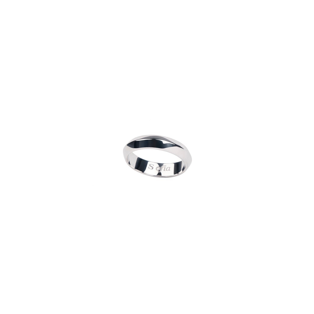 6mm White Gold Wedding Band with a Pointy Edge
