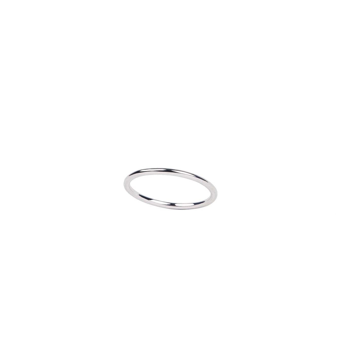 Anillo Banda Redonda de Oro Blanco de 14k