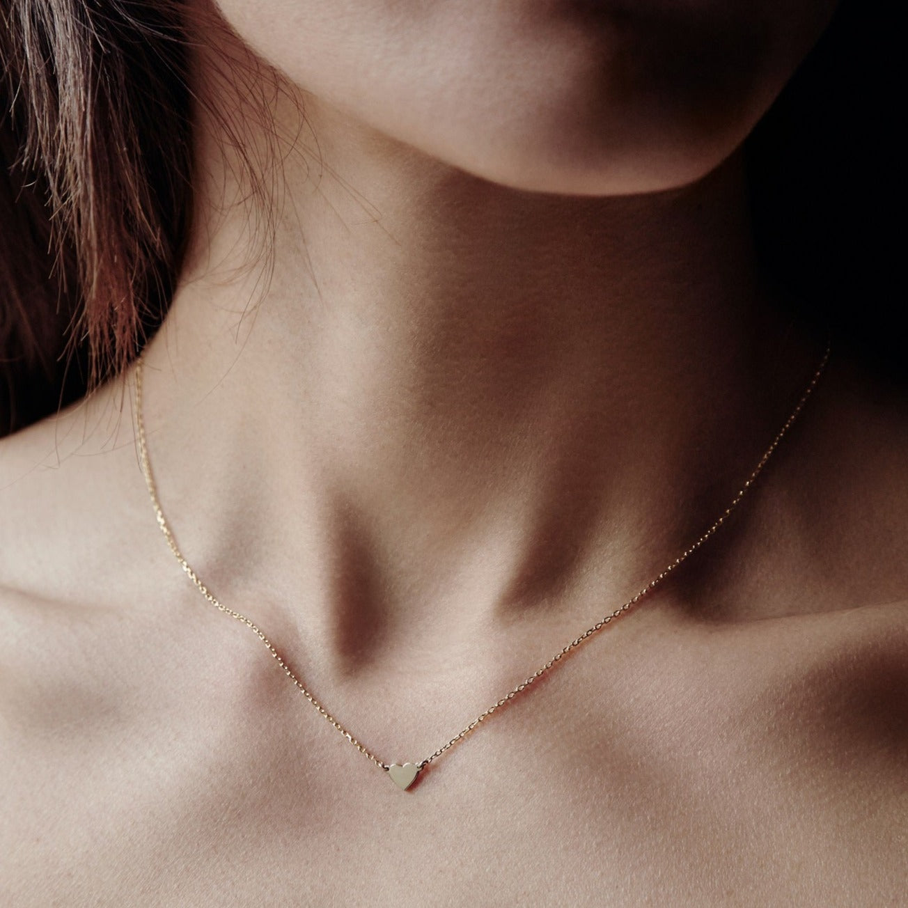 Collar de Corazón de Oro de 14k