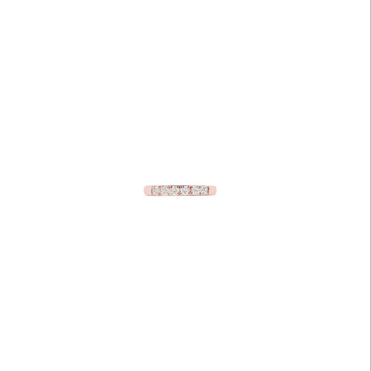 2.5mm Rose Gold Half Eternity Band with Six Diamonds