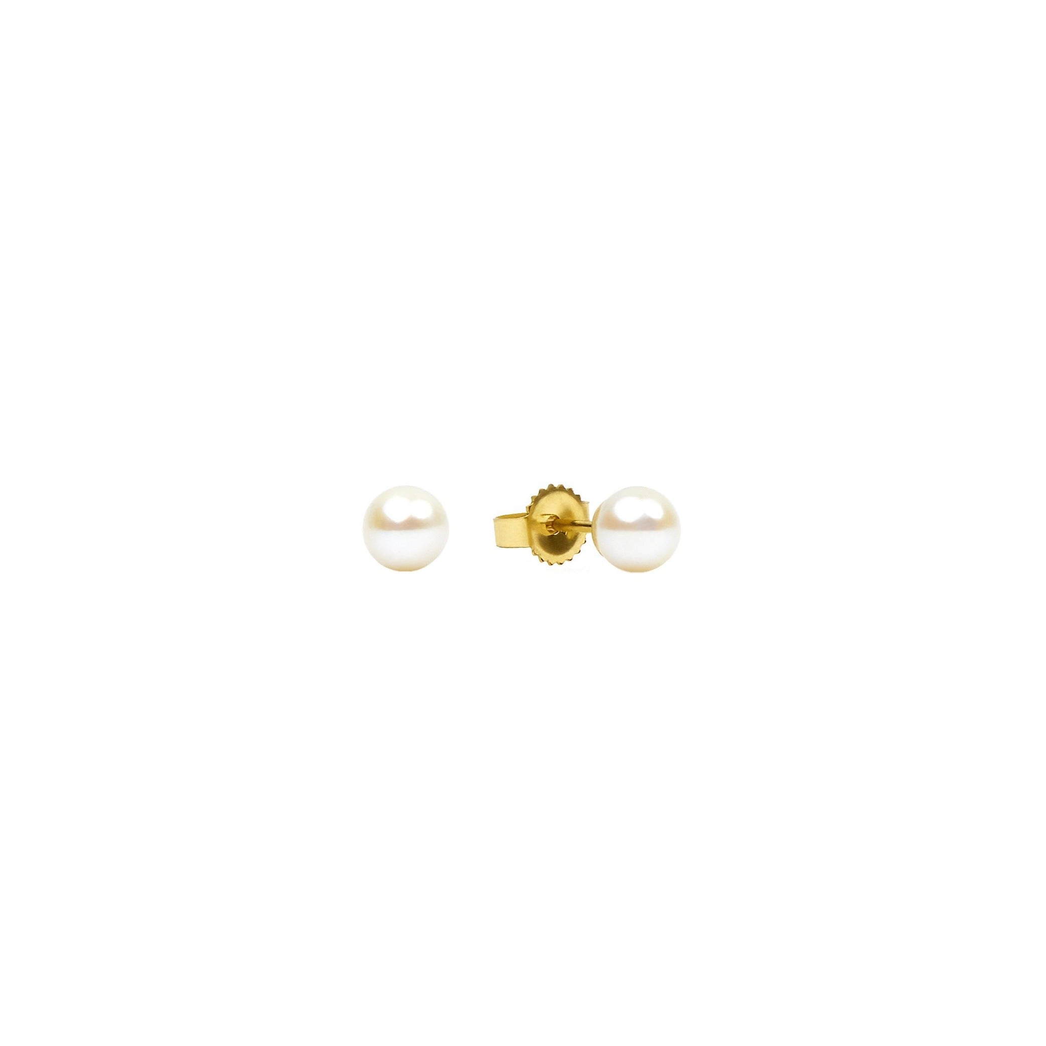 Aretes con Perlas Naturales de Oro de 14k