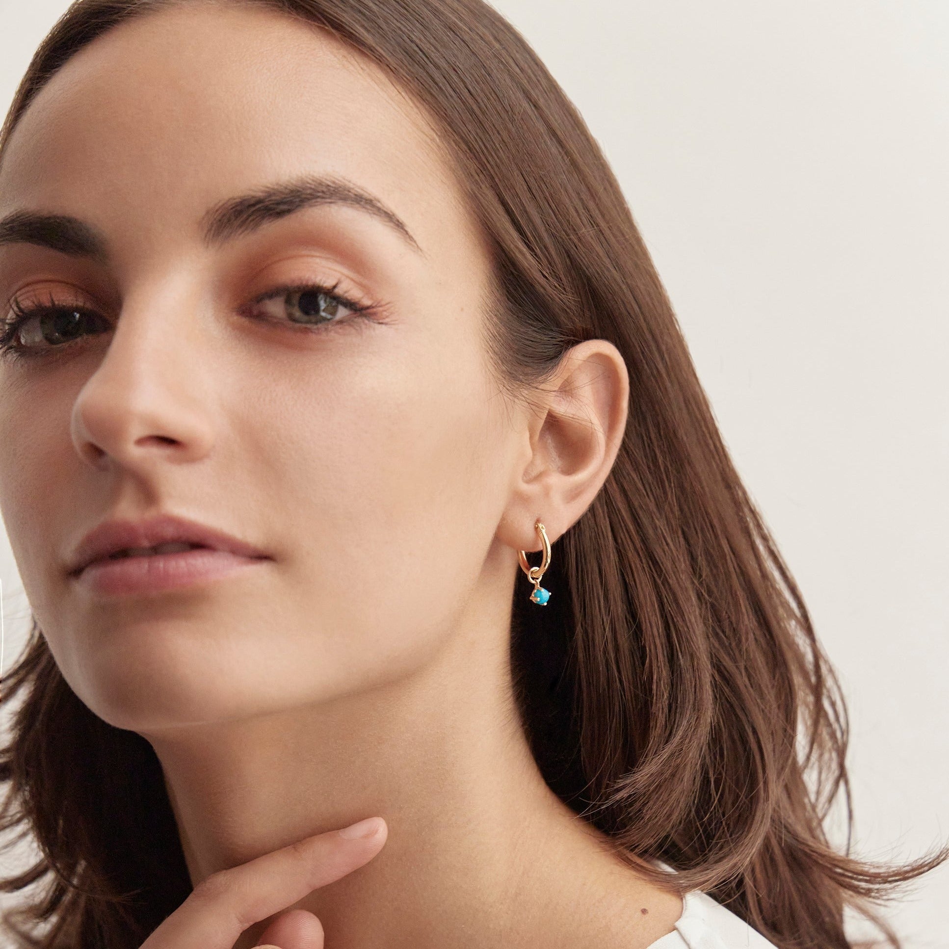 Dije de turquesa de oro de 14k