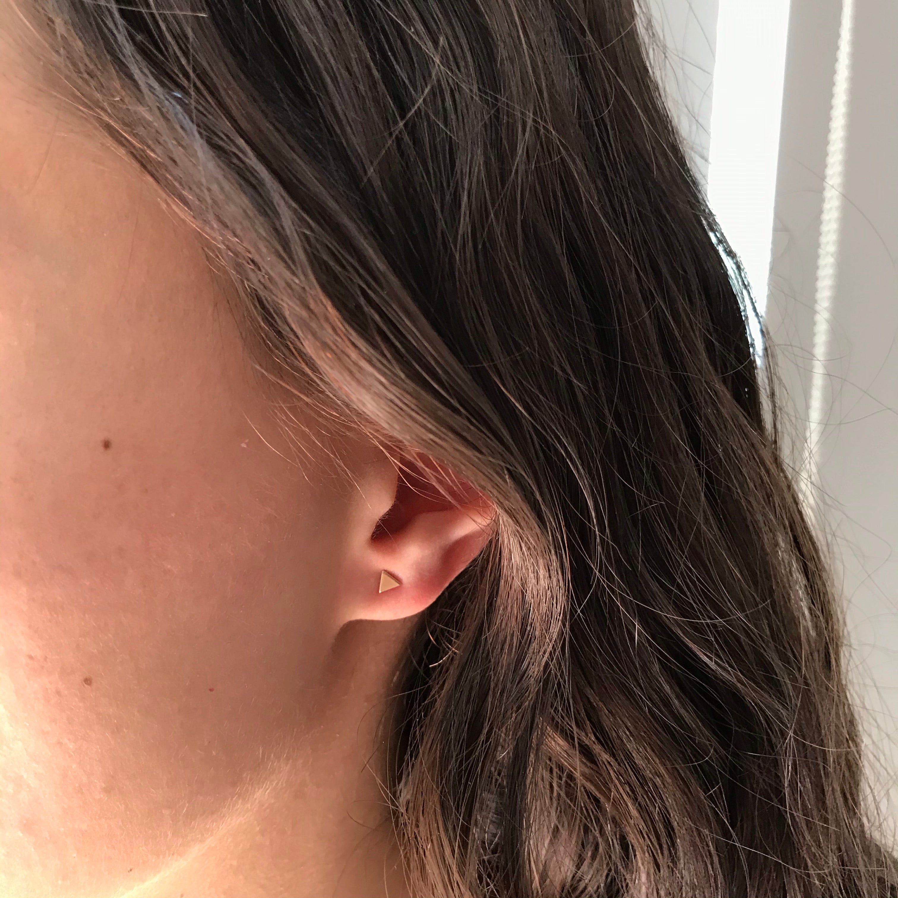 14k Gold Triangle Studs