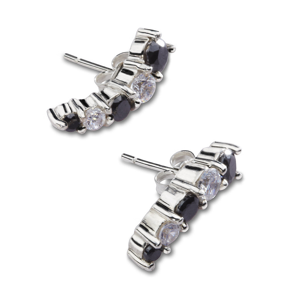 Black and White Adar Earcuff Silver