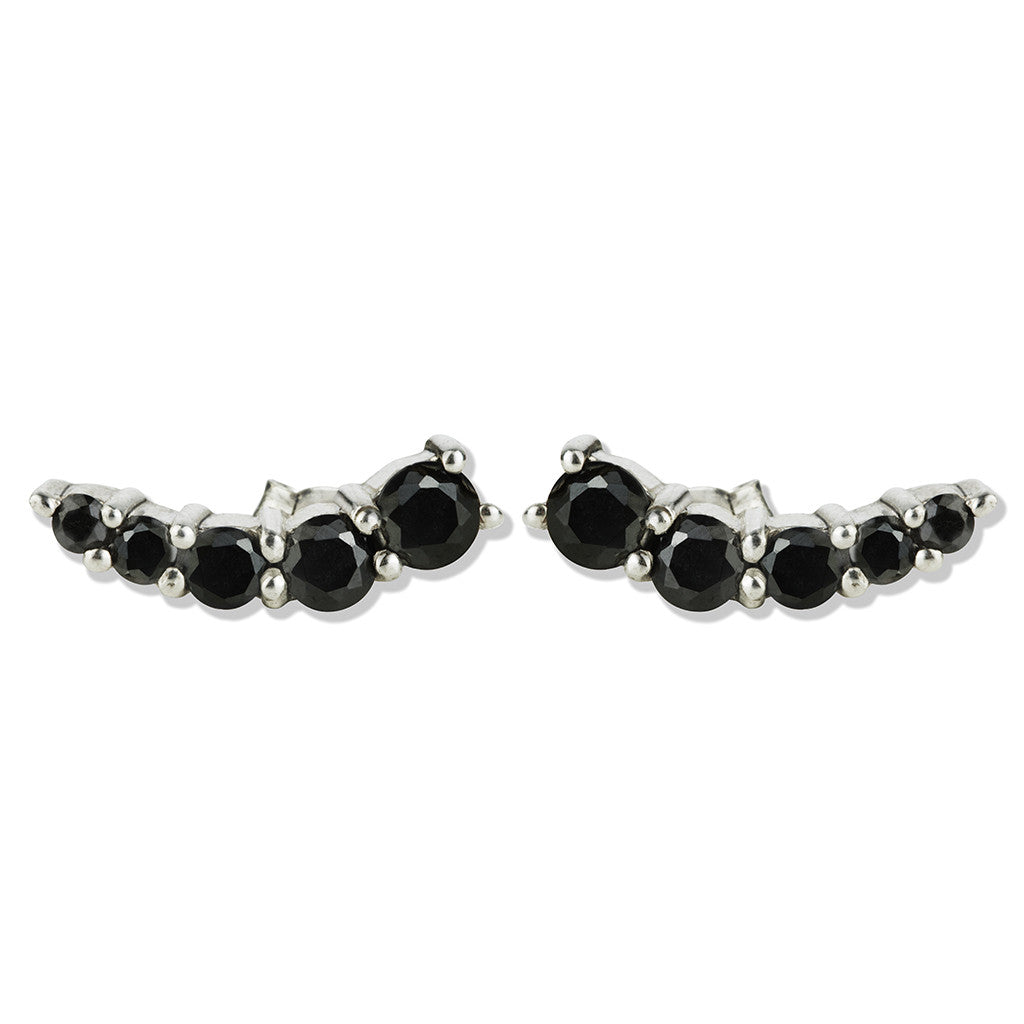 Earcuff Adar Negro Plata