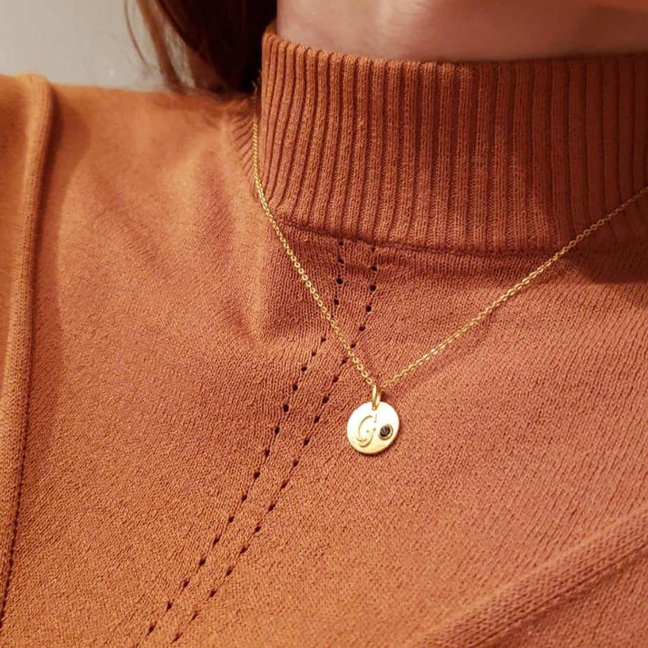 Letter and Topaz Necklace