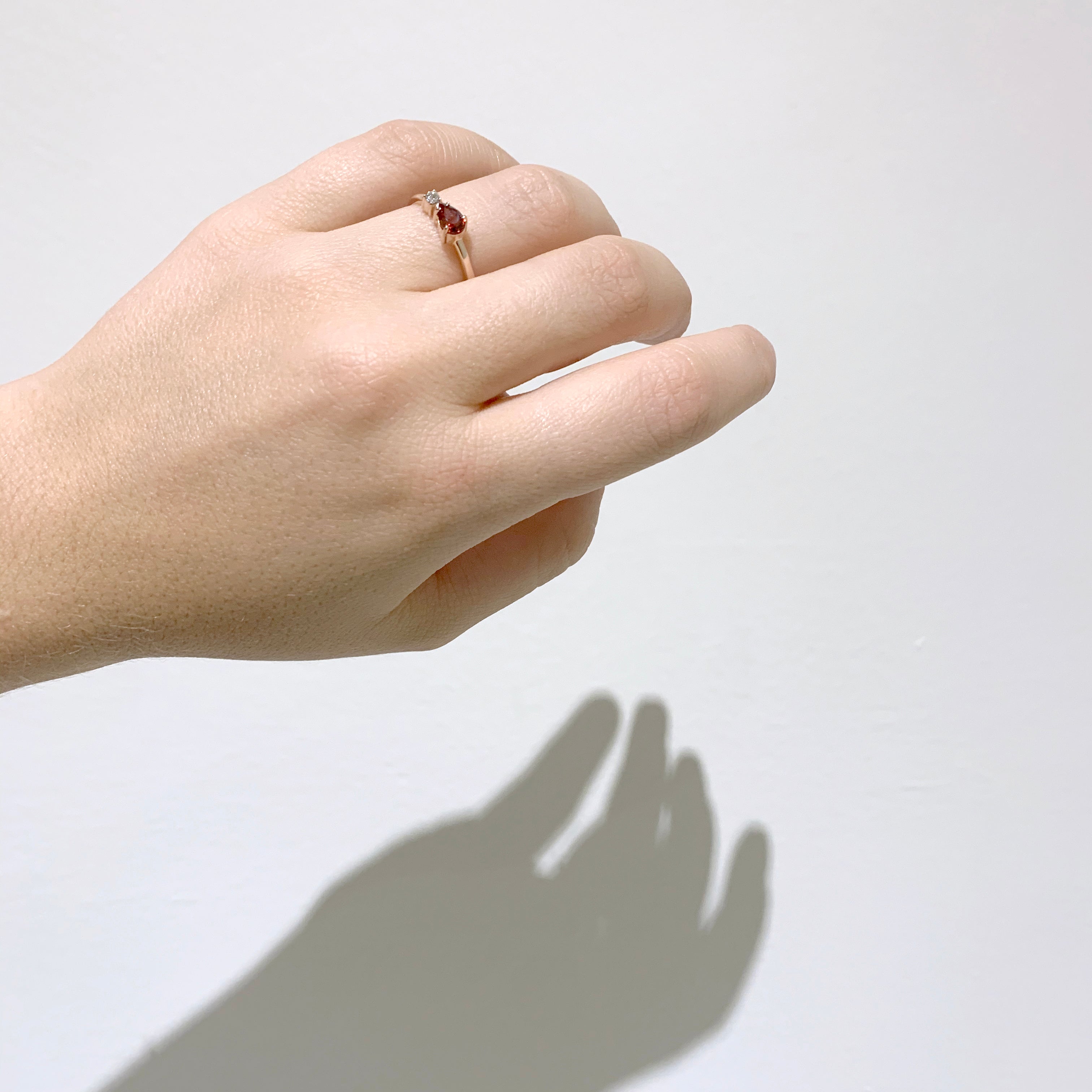 Garnet and diamond ring