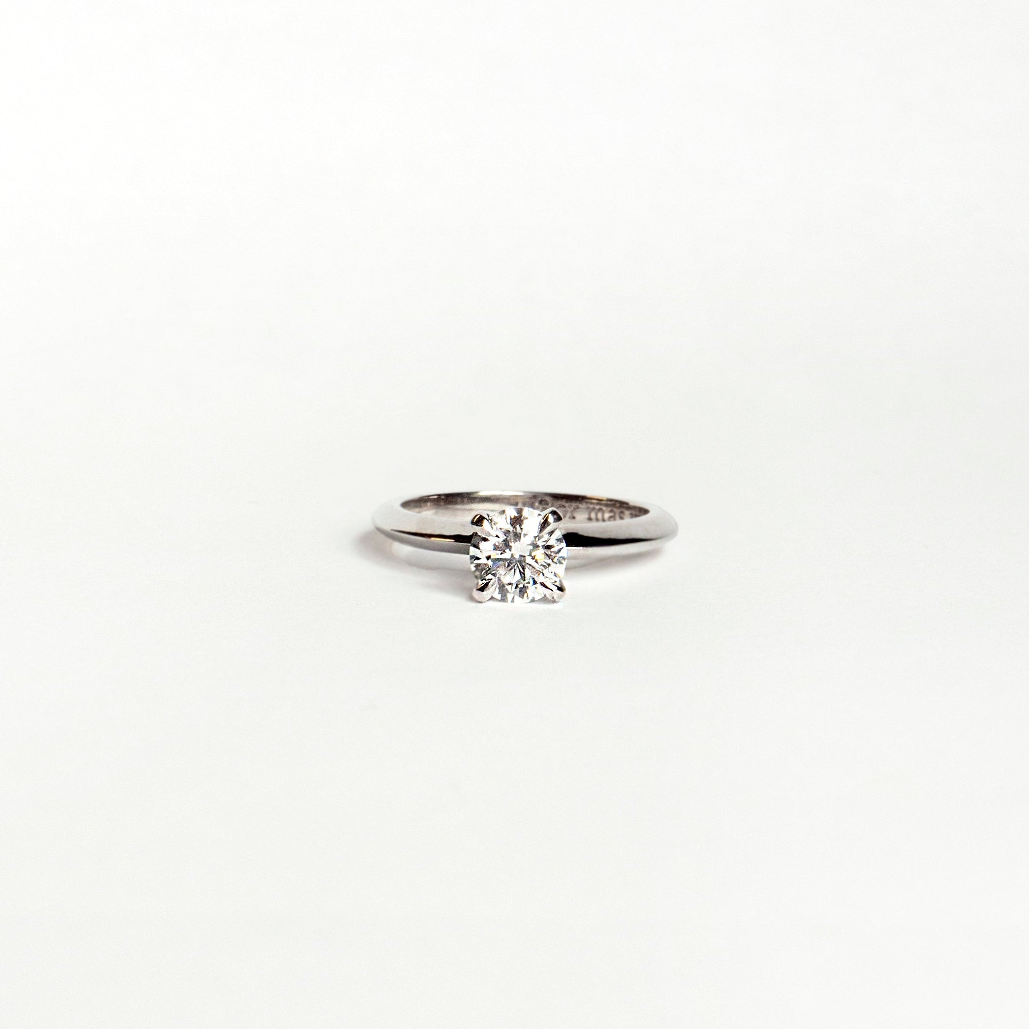Triangular band lab-grown diamond ring in 14k white gold