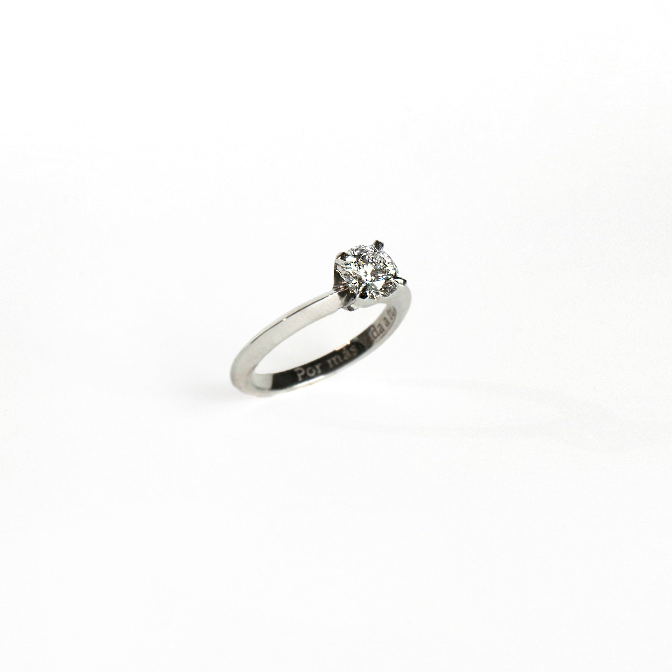 Triangular band lab-grown diamond ring in 14k white gold