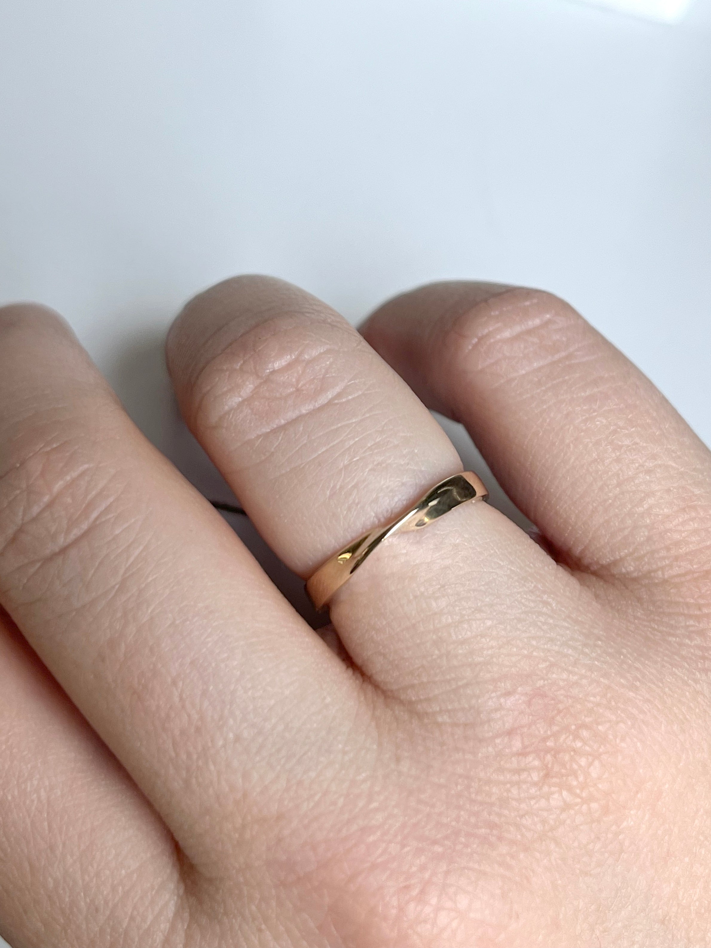 Yellow and White Gold Twisted Wedding Band