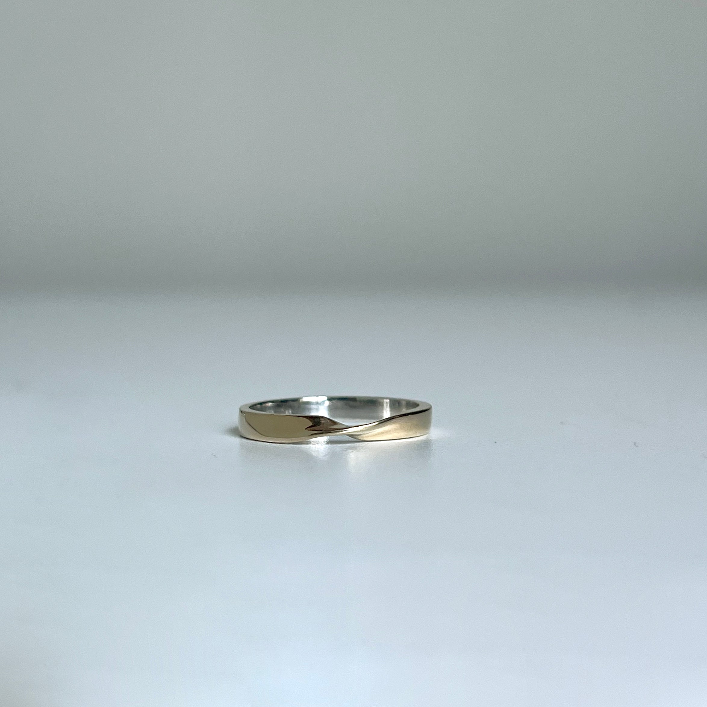 Yellow and White Gold Twisted Wedding Band
