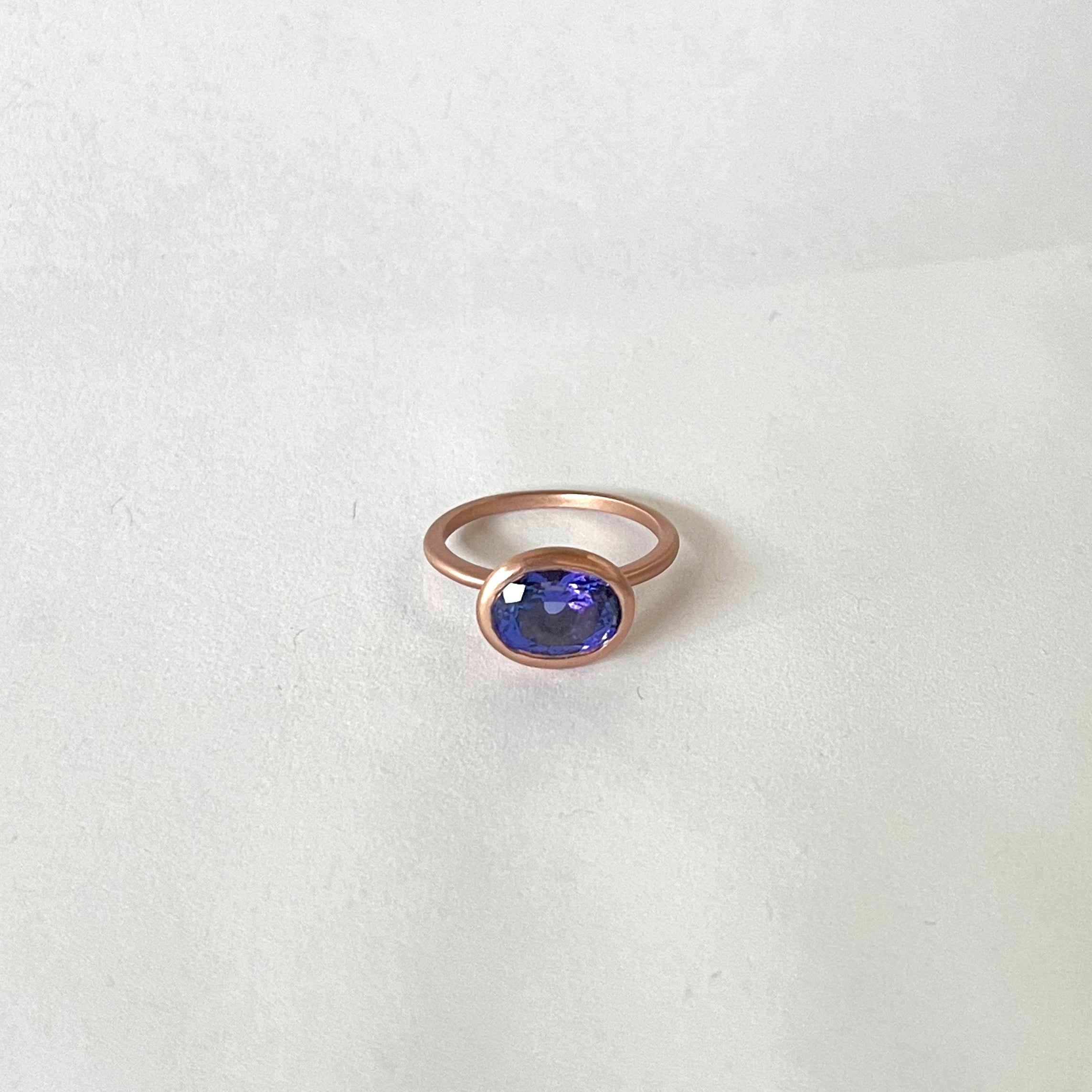 Rose Gold Bezel-Set Tanzanite Solitaire Ring
