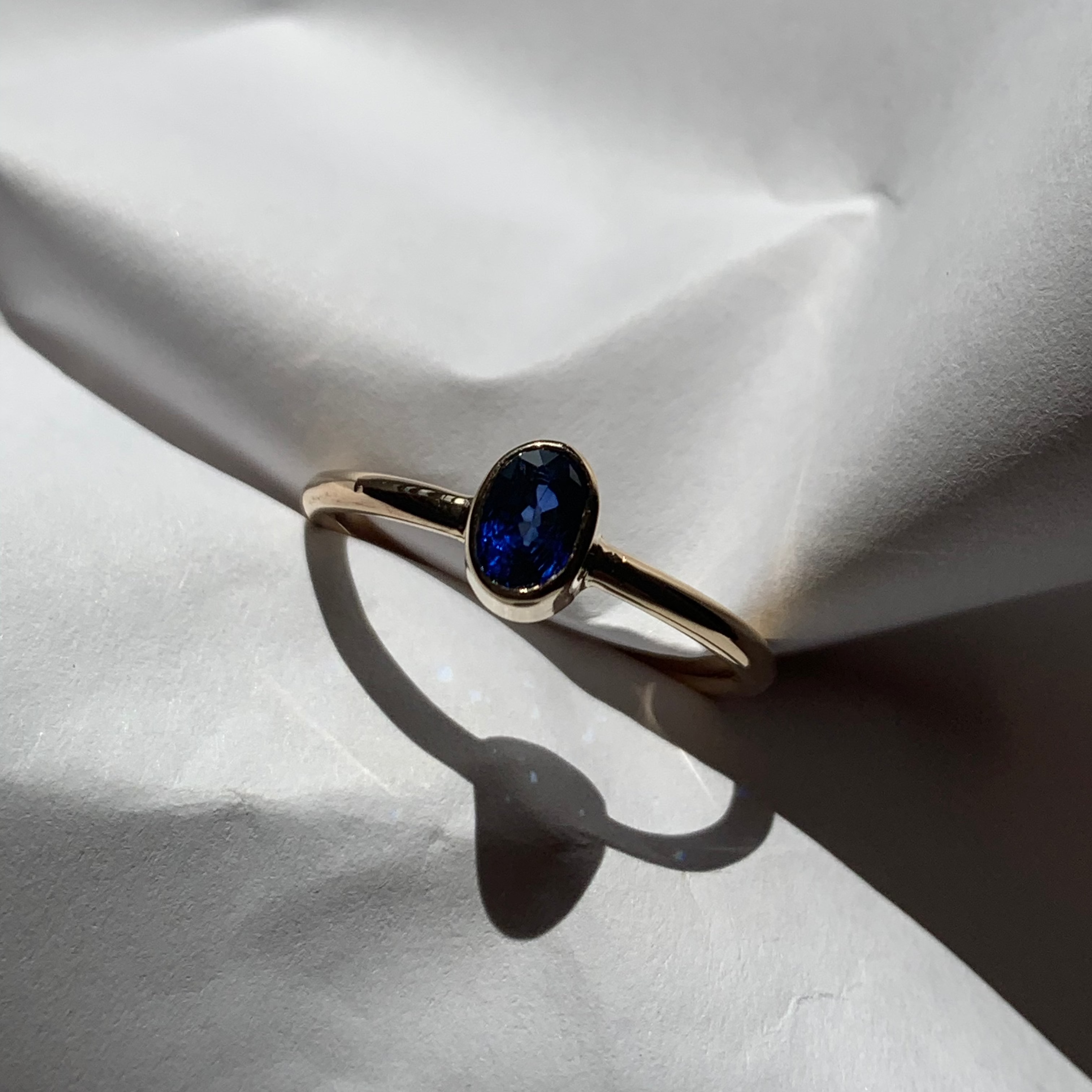 Sapphire bezel set ring
