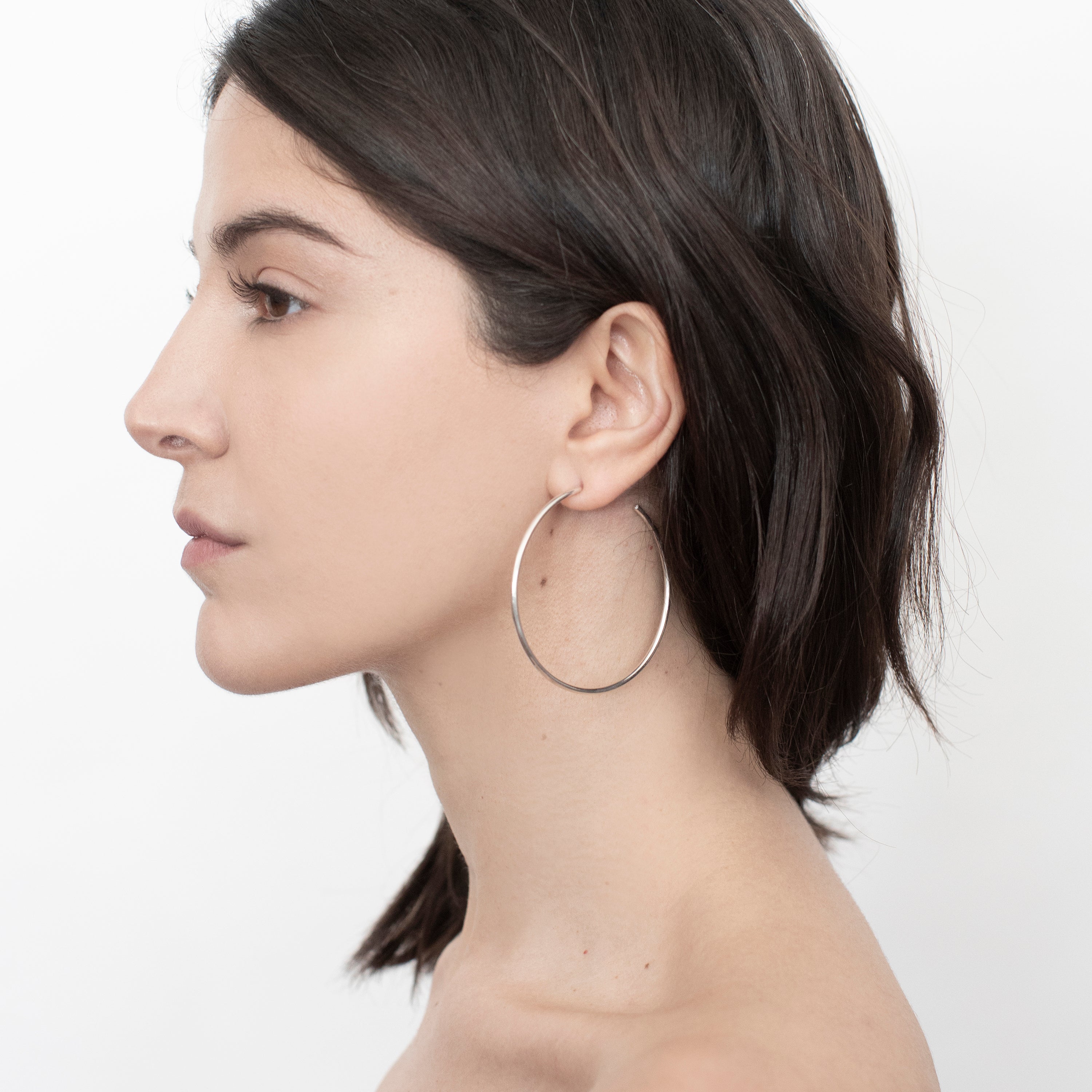 Large Hoops Silver