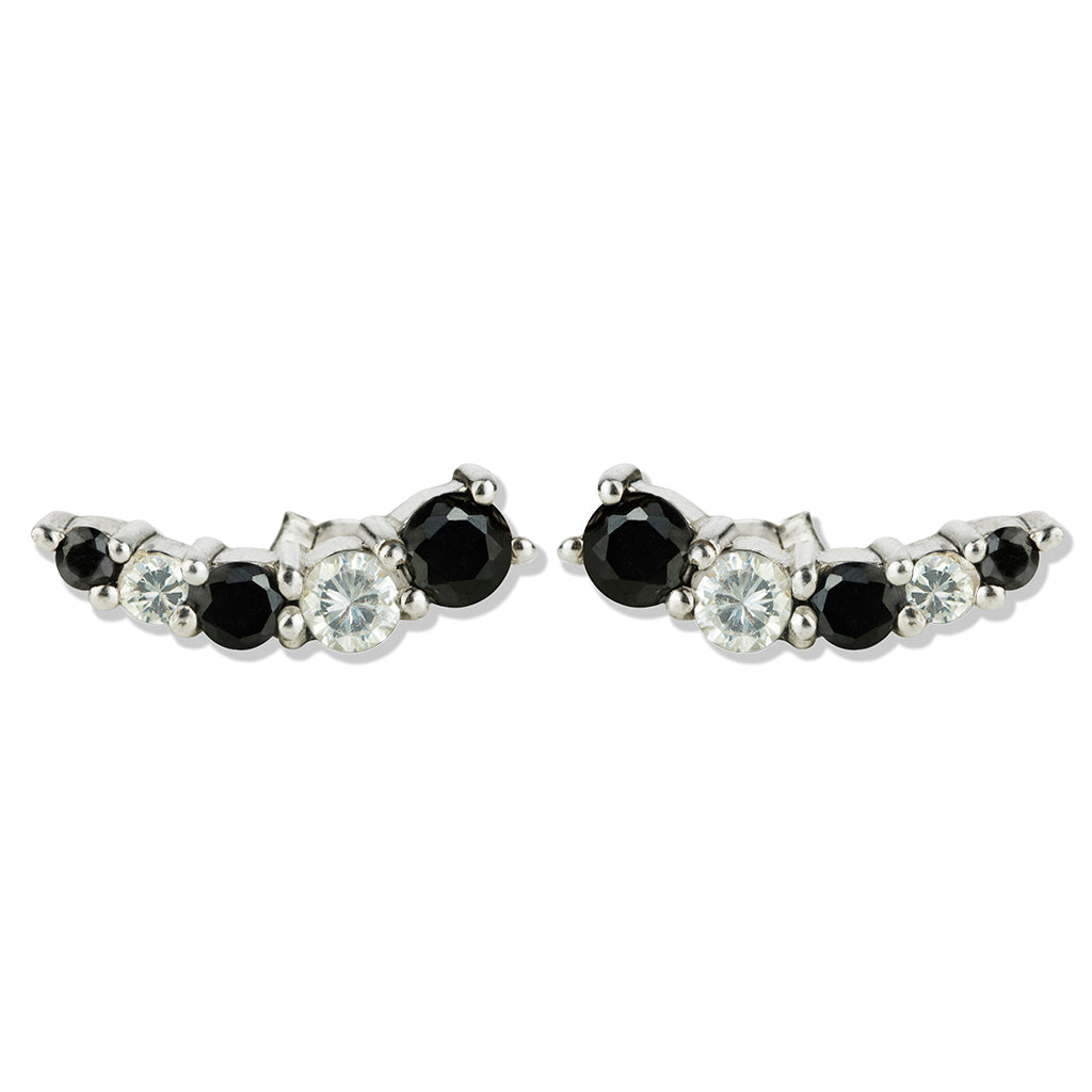 Black and White Adar Earcuff Silver