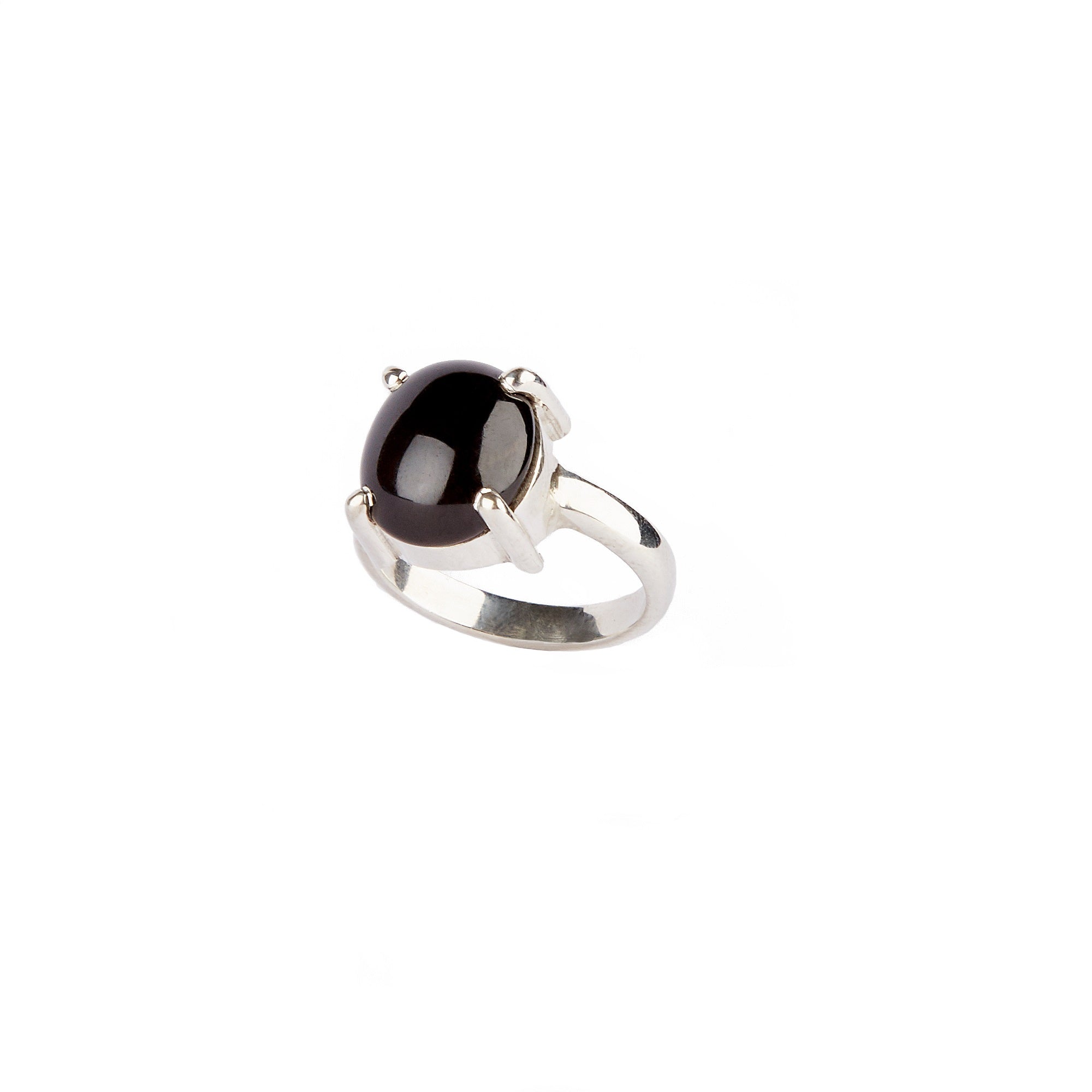 Sterling Silver Oval Onyx Ring