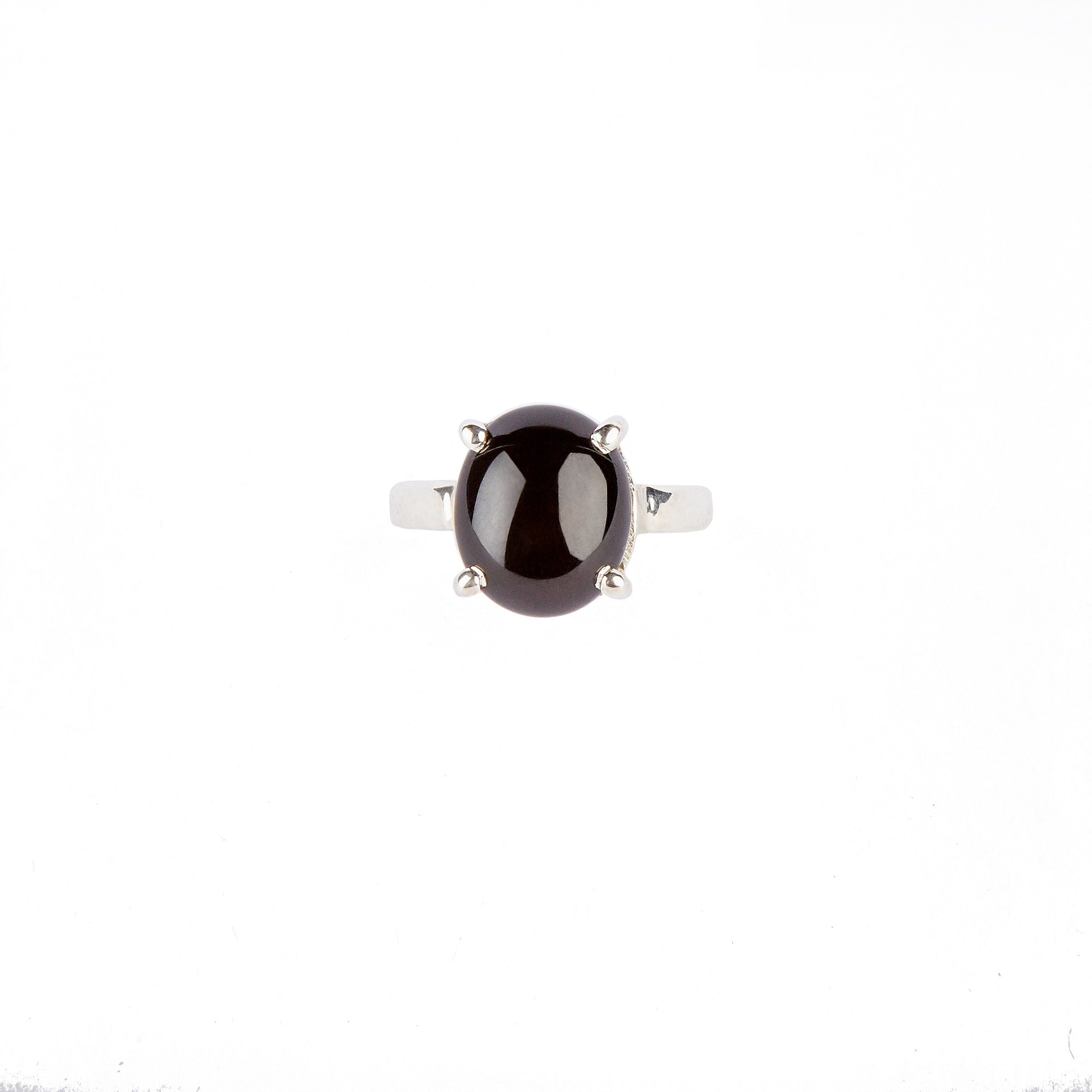 Sterling Silver Oval Onyx Ring