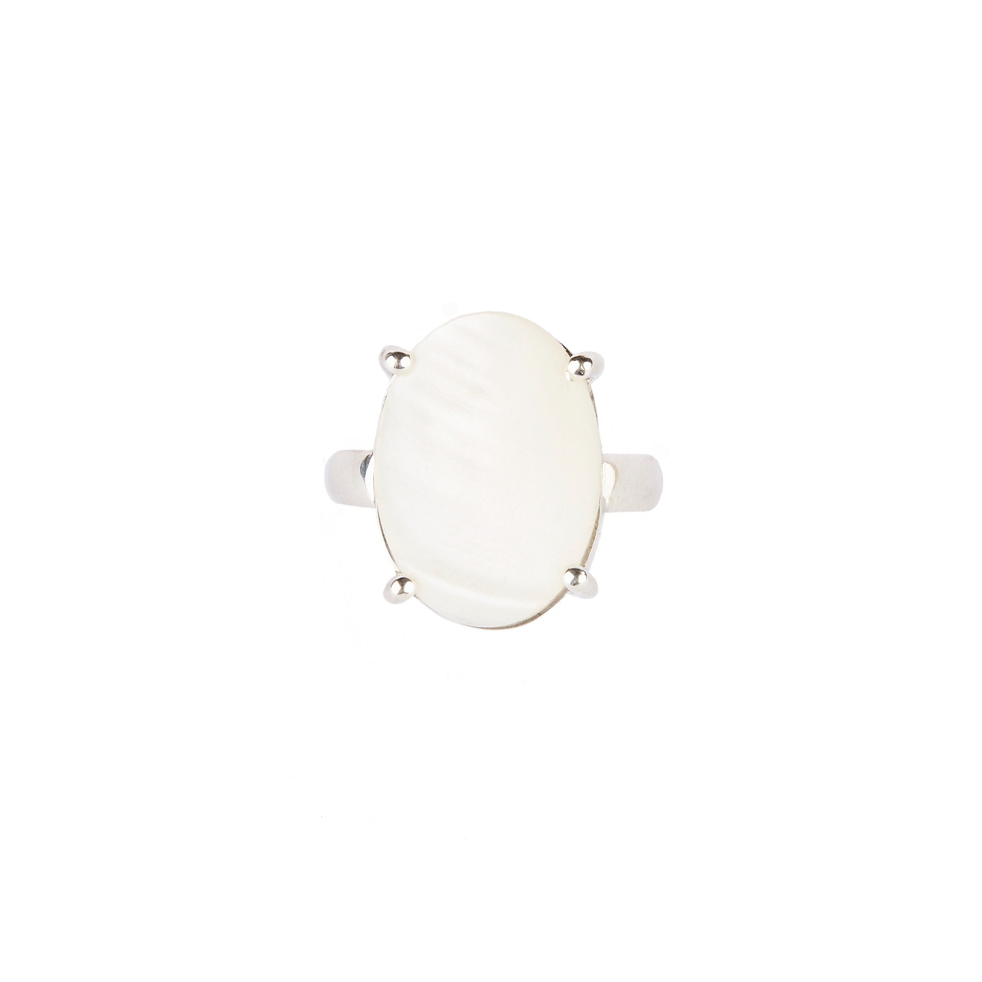 Sterling Silver Oval Shell Ring
