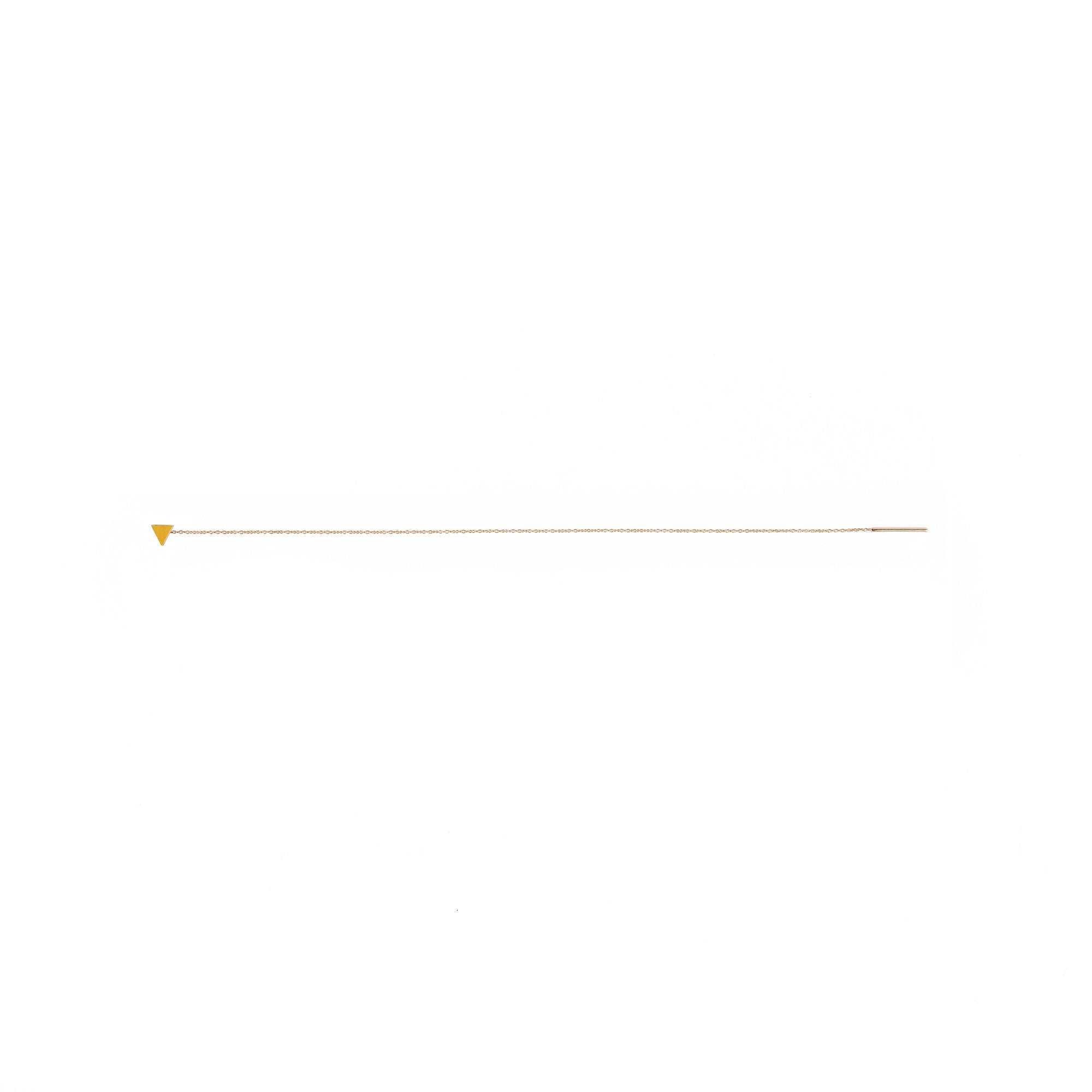 14K Gold Threader Triangle Earring