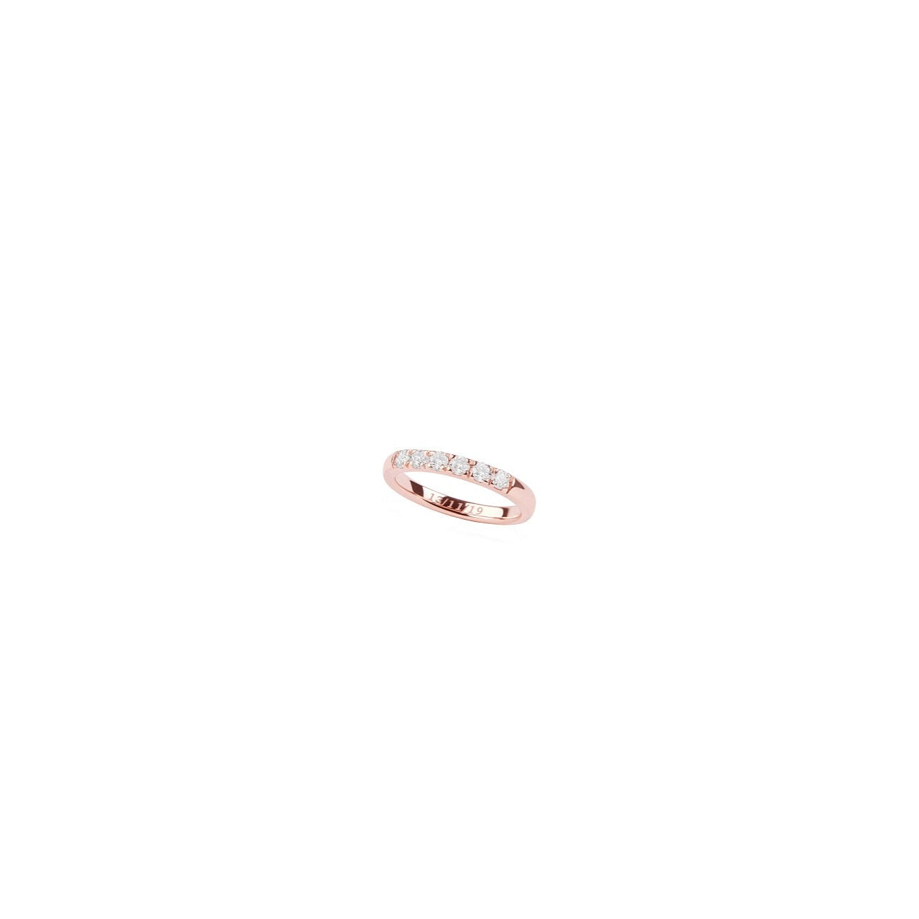 Churumbela de 2.5 mm en oro rosa con seis diamantes