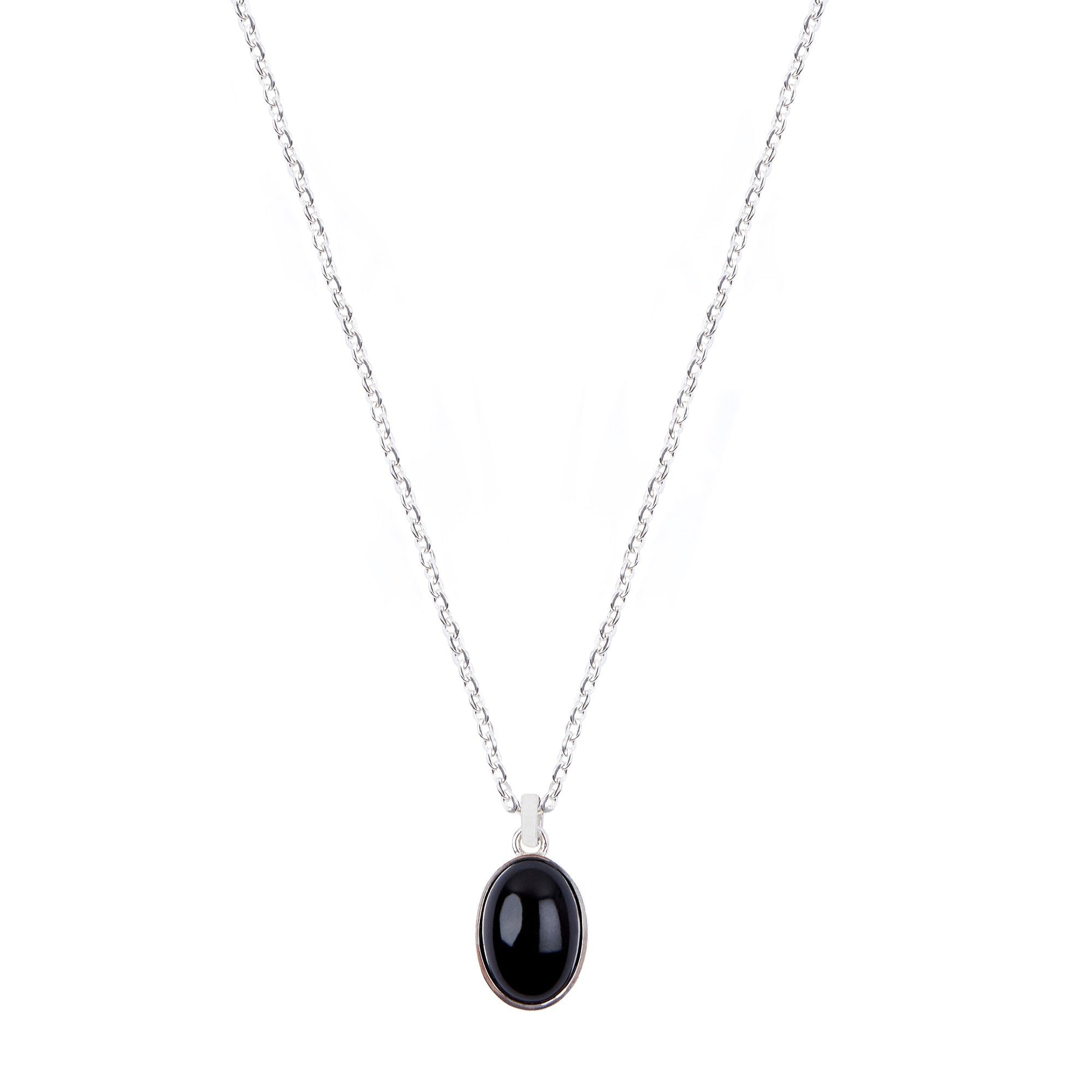 Collar de Ónix Oval Plata