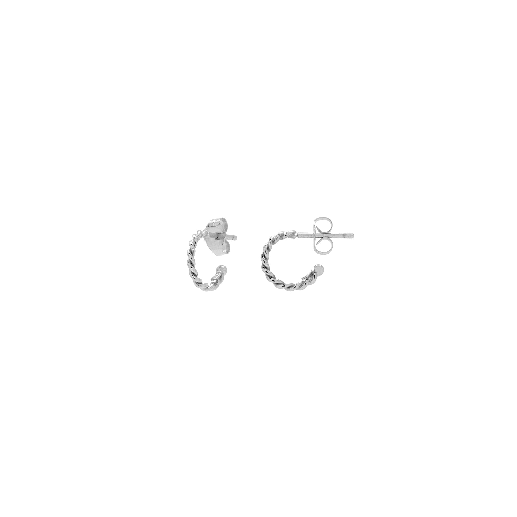 Sterling Silver Twisted Hoops