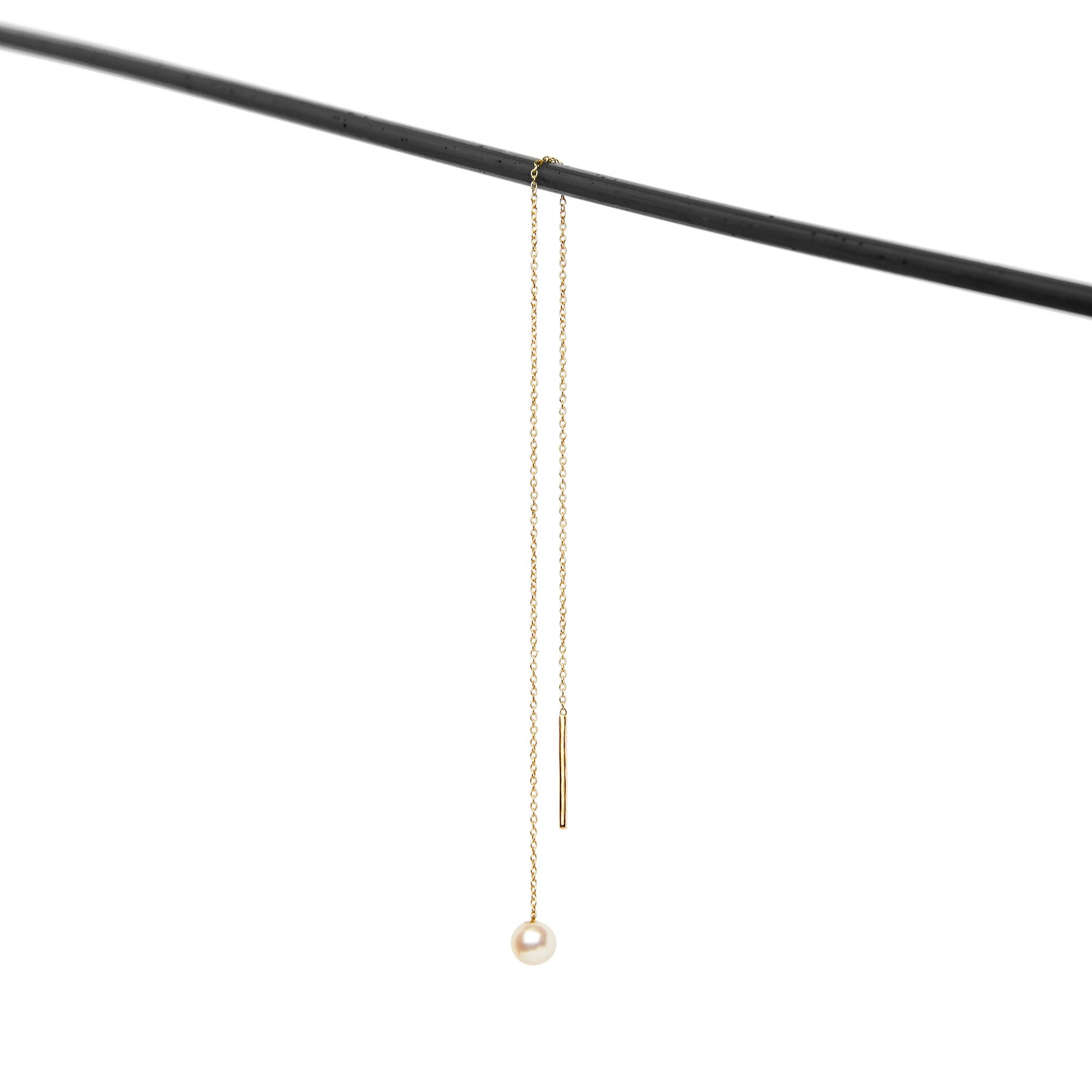 14k Gold Threader Natural Pearl Earring