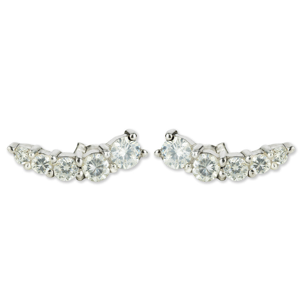 White Adar Earcuff Silver